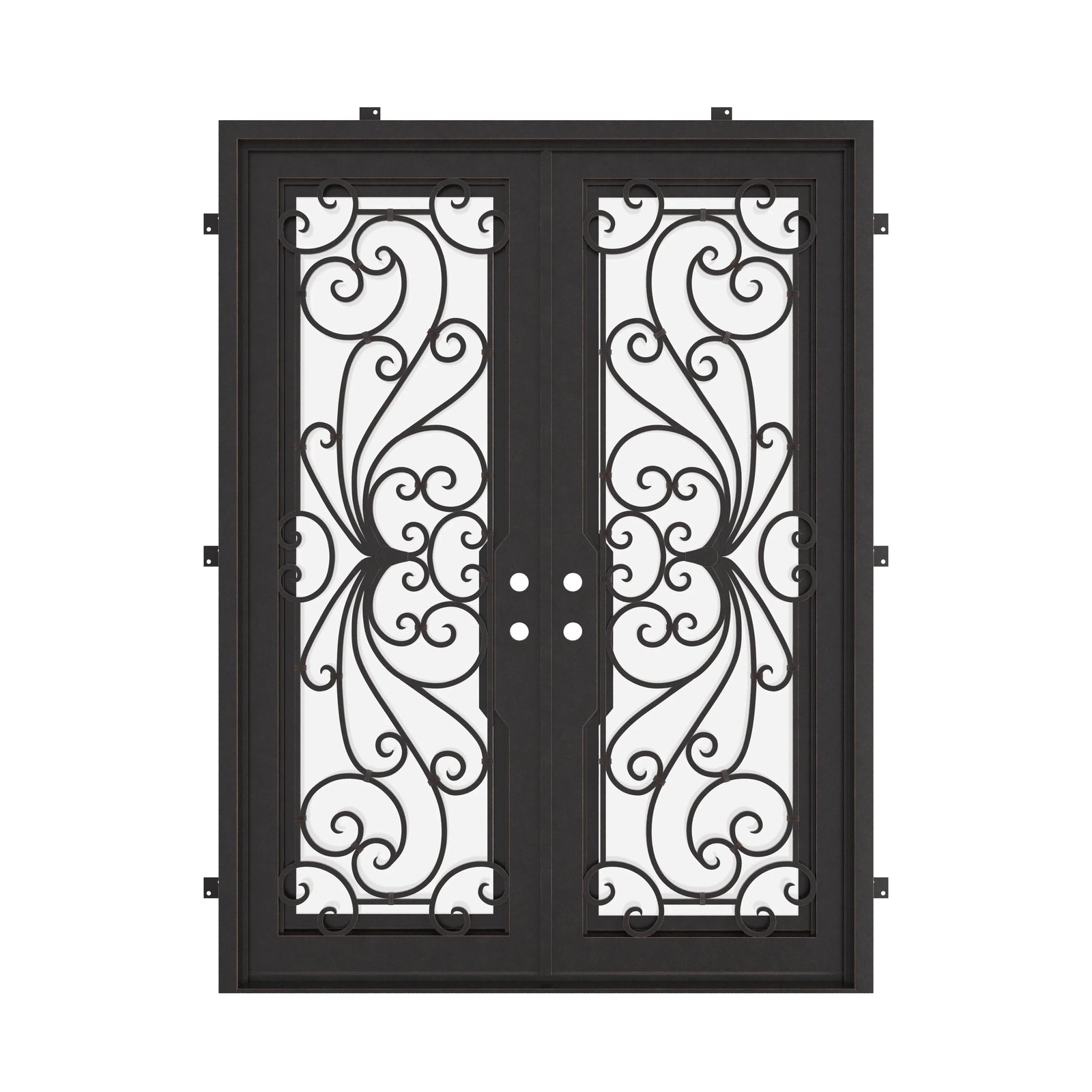 Miracle thermally broken square top door in bronze finish.