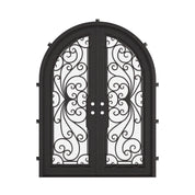 Miracle round top double entry door with thick tempered glass in bronze color.