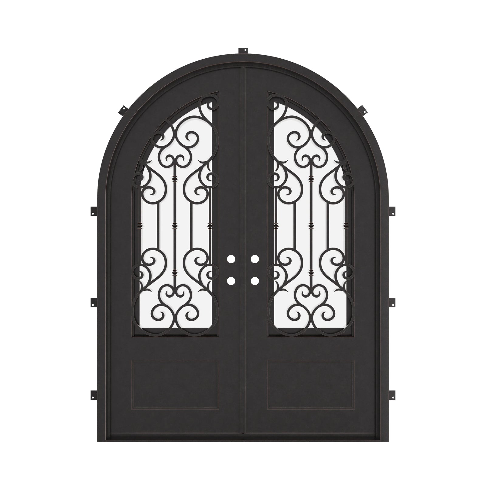 New York round top iron door in bronze color for cold weather.