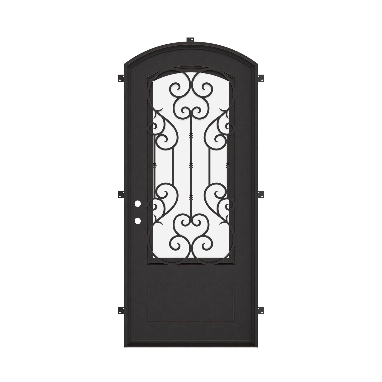 New York curved top metal hinged door with thermal barrier.