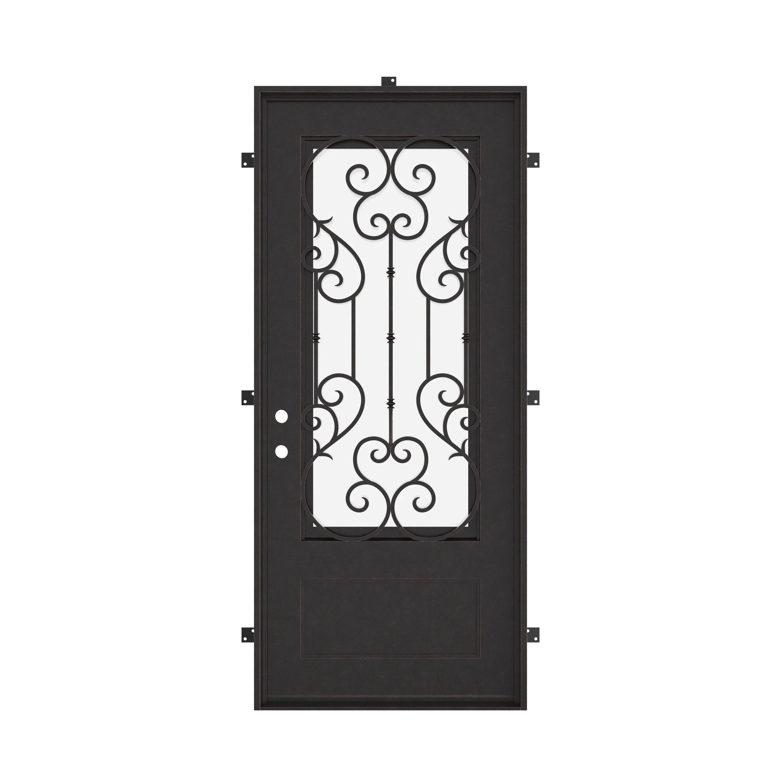 New York single flat metal door for cold weather.