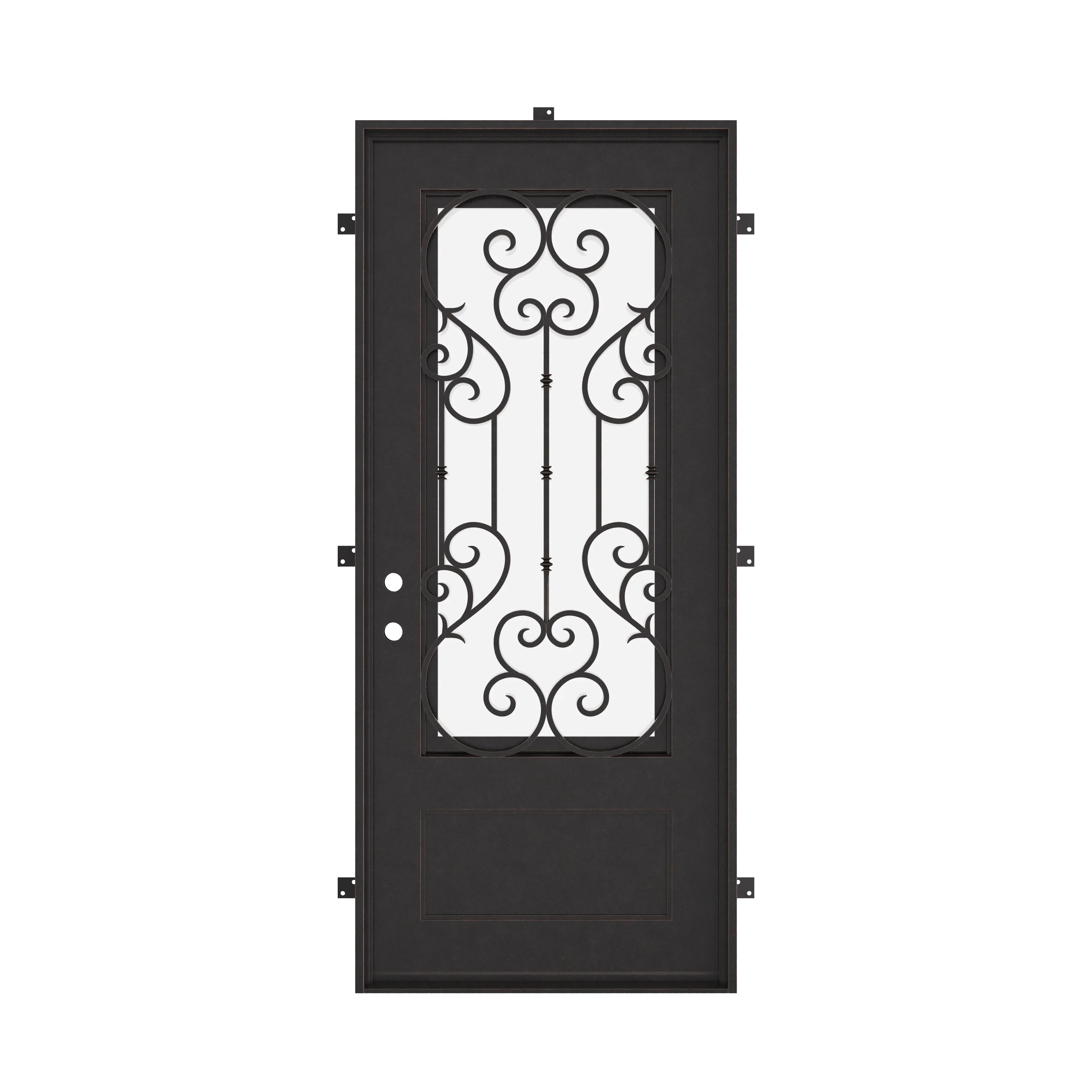New York single flat metal door for cold weather.