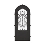 New York single radius top door with double-pane energy efficient glass in bronze color.