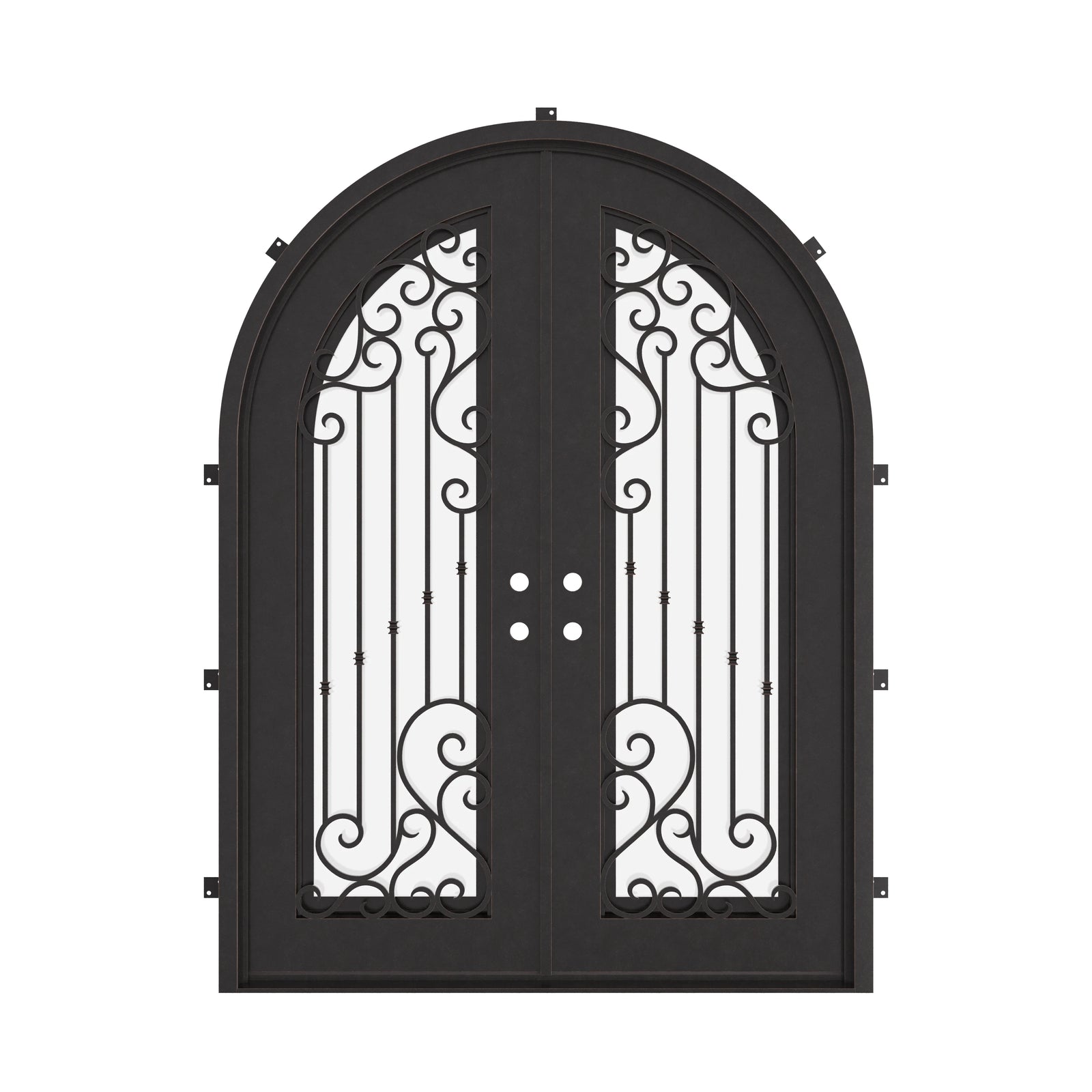 Paris double full arch top french door with thick energy efficient glass.