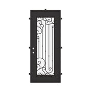 Paris Bronze color exterior iron flat top single door with energy efficient glass.