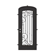 Paris architectural bronze iron mini arch top single door with operable glass panel.