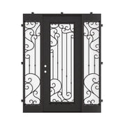Paris thermally broken square top patio door in black with sidelights.