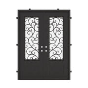 Story thermally broken square top french entry door in bronze finish.