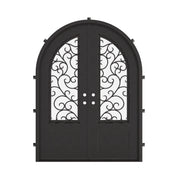 Story thermally broken full arch top iron french door with glass.