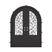 Story french full arch top entry door with energy efficient double-pane glass.