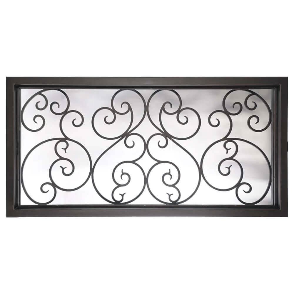 Beverly flat top transom with double glass in matte black.
