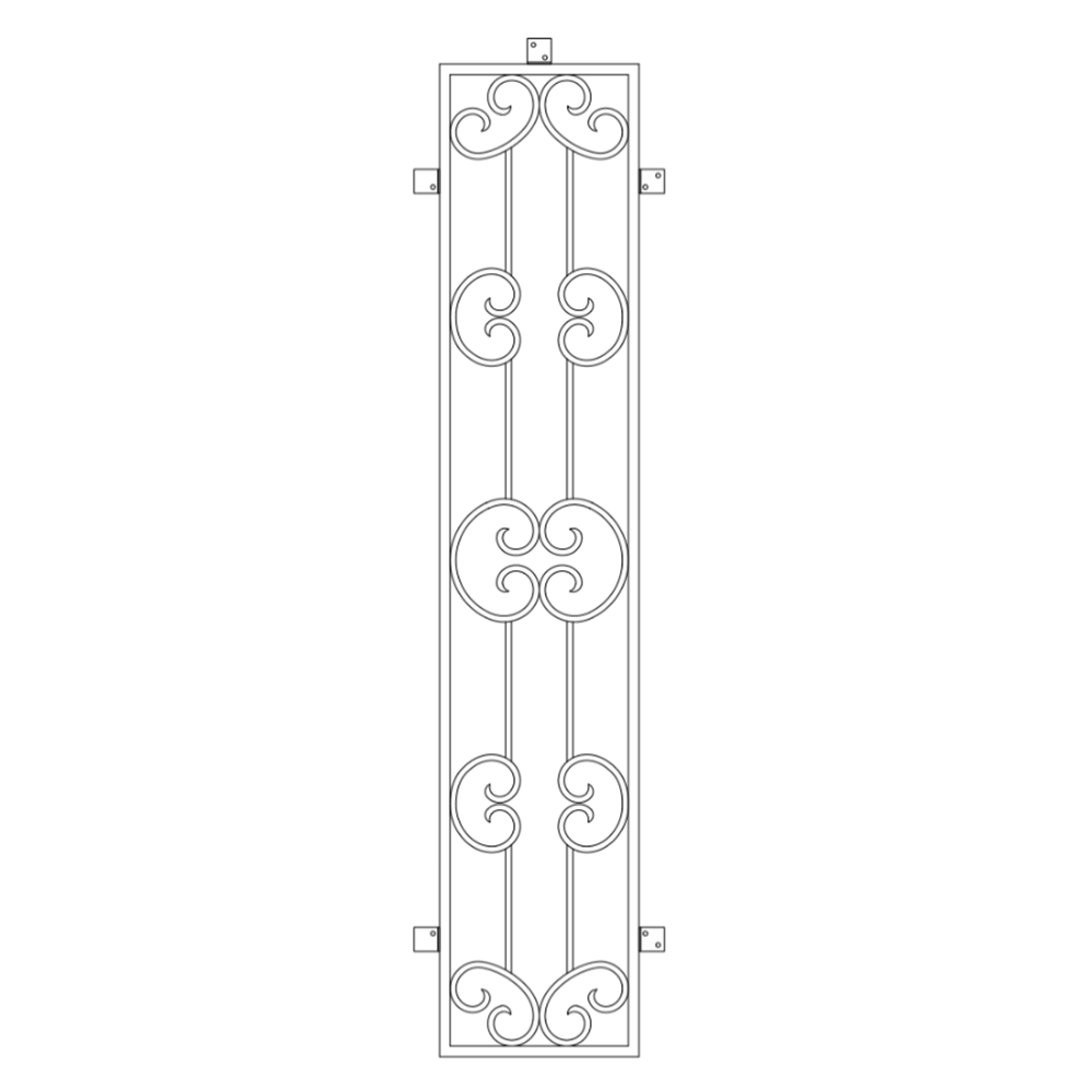 Beverly square top metal sidelight with tempered glass in matte black.