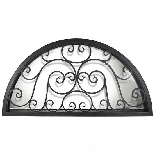 Beverly ornate iron transom full arch top window