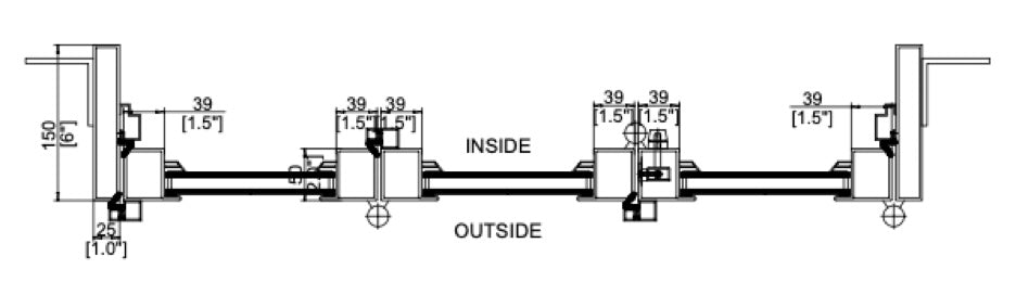 Cut Sheet for Standard Bi-Fold Accordion Steel Door Out-Swing