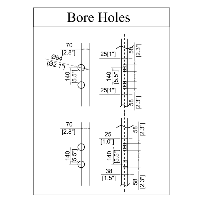Bore Hole Cut Sheet for Steel Double Doors