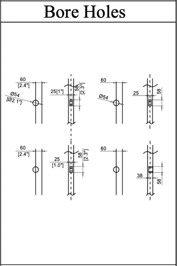 Bore Holes for Getty Dutch Double Thermal Break Doors