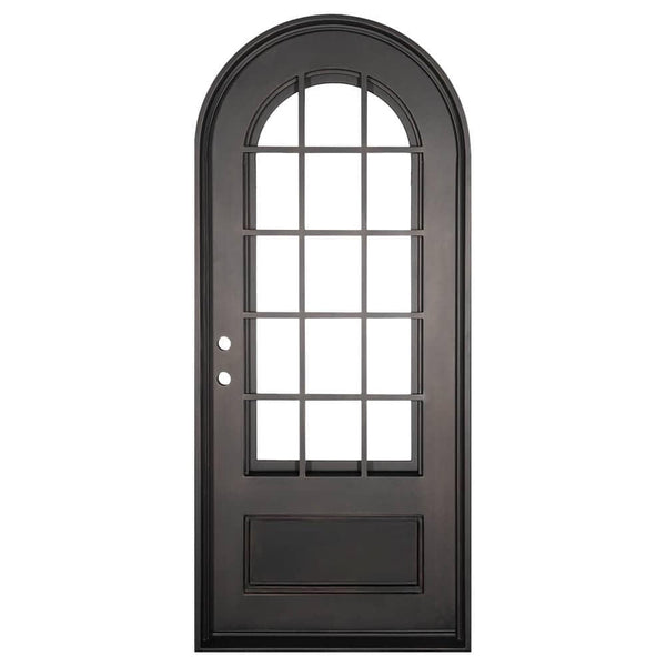 Bronx thermally broken single full arch entry door in bronze color.