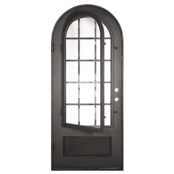 Bronx round top metal door thermally broken with efficient glass.
