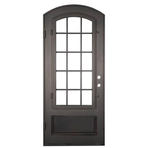 Bronx black finished single exterior door with efficient glass.