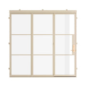 bi-fold accordion doors in casual khaki paint
