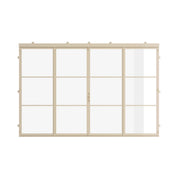 cream-colored steel doors with folding hardware