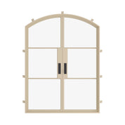 double arch top steel doors in warm neutral