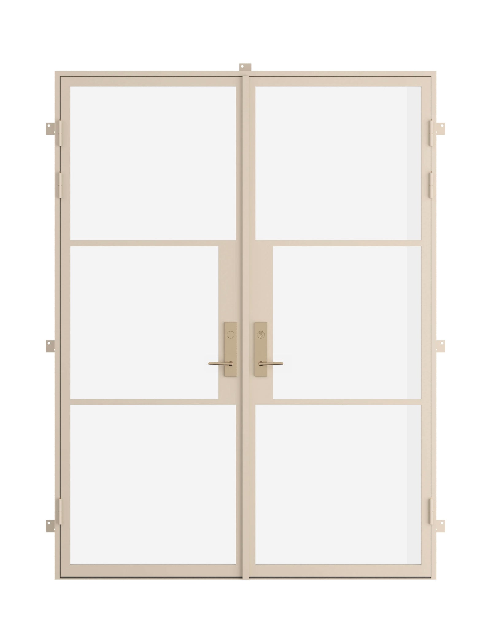 steel split door with flat frame
