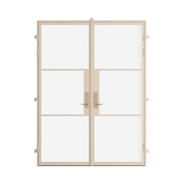 steel split door with flat frame