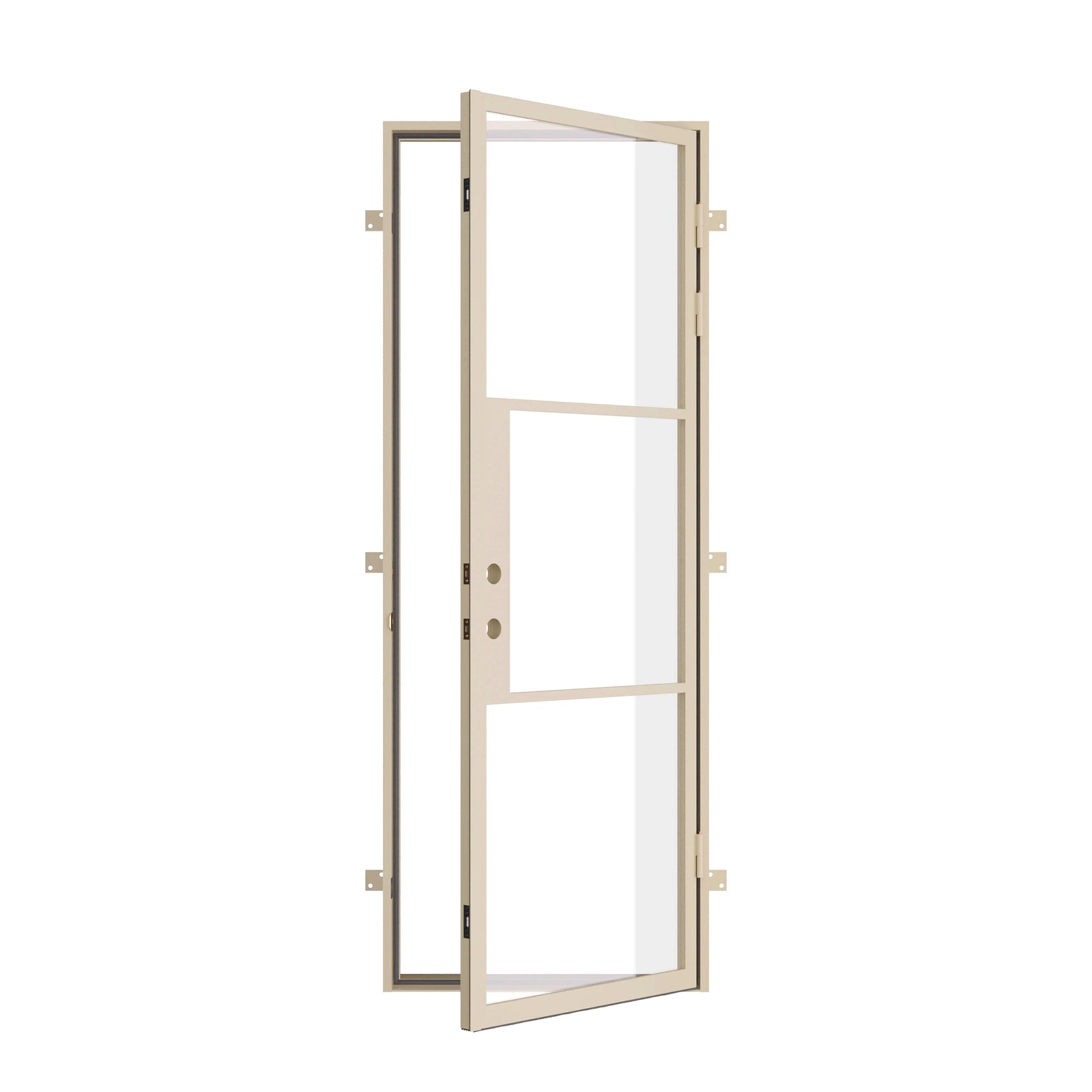 exterior single flat top door in casual khaki