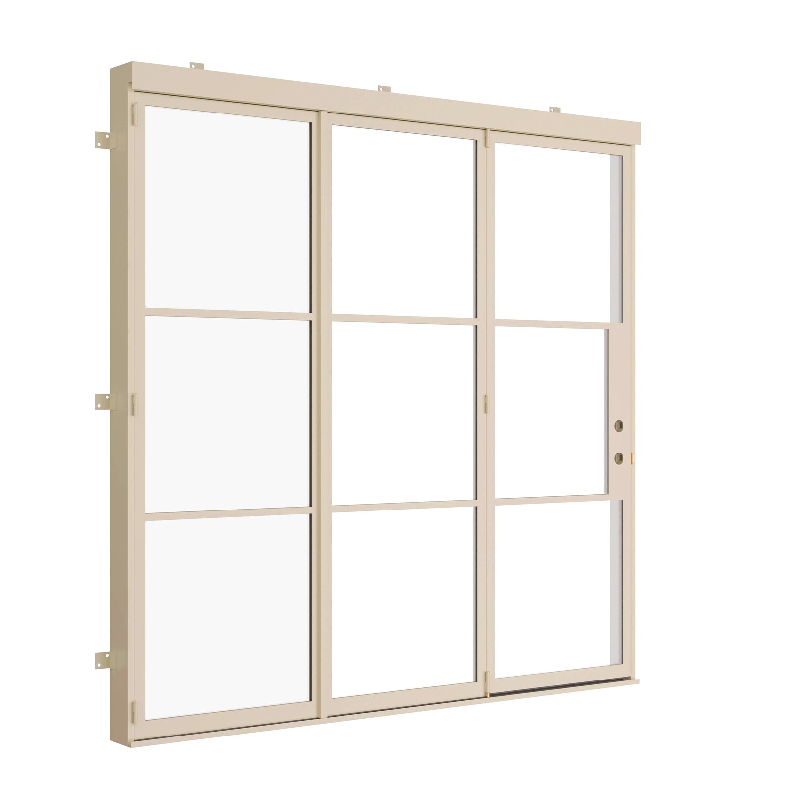 off-white accordion bi-fold steel doors