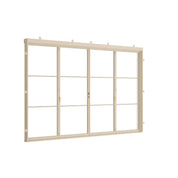 large format folding steel doors in off-white