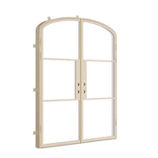 double arch top steel doors in casual khaki, a neutral tone