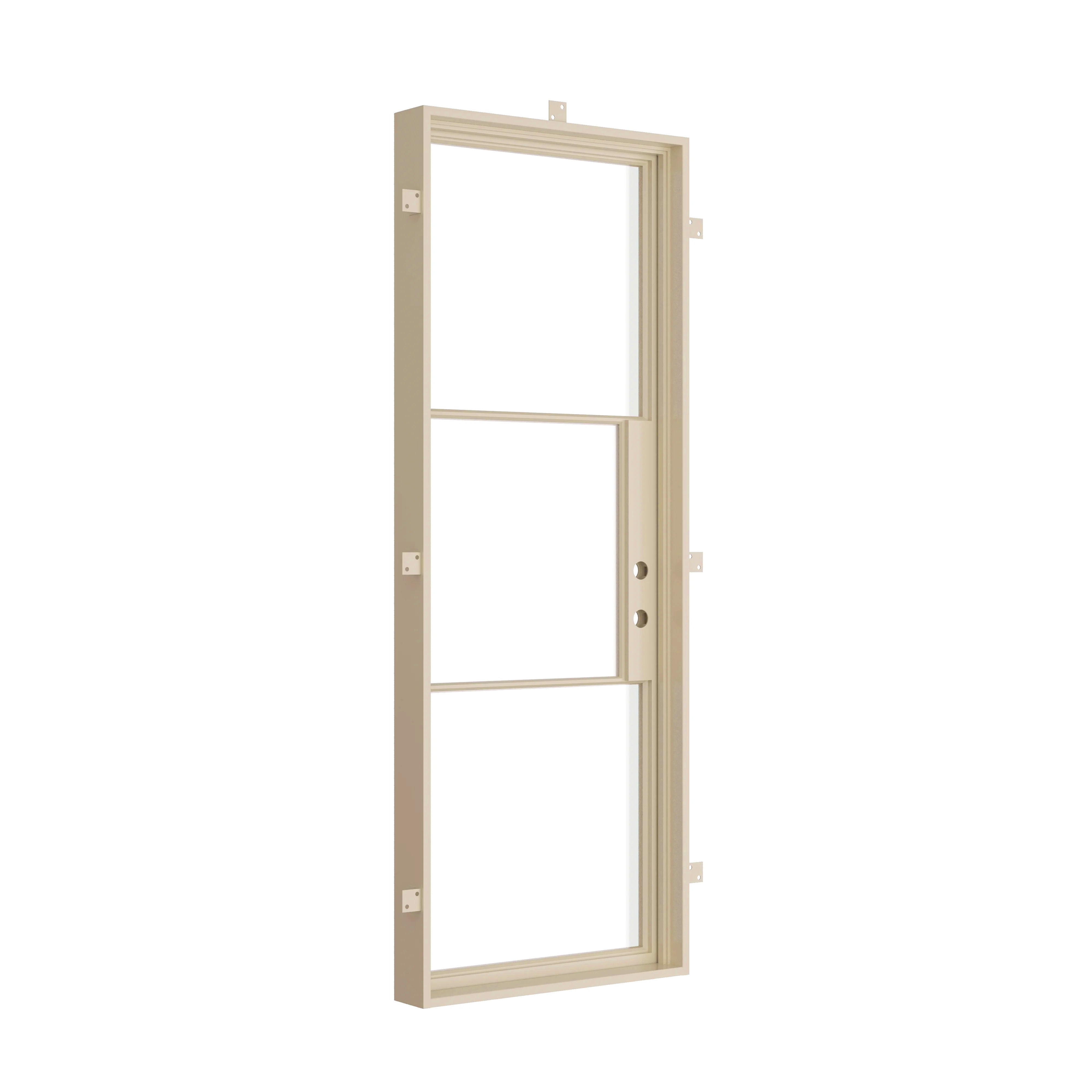 single flat top steel door in warm neutral