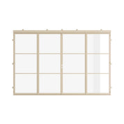 four panel accordion steel doors in neutral color