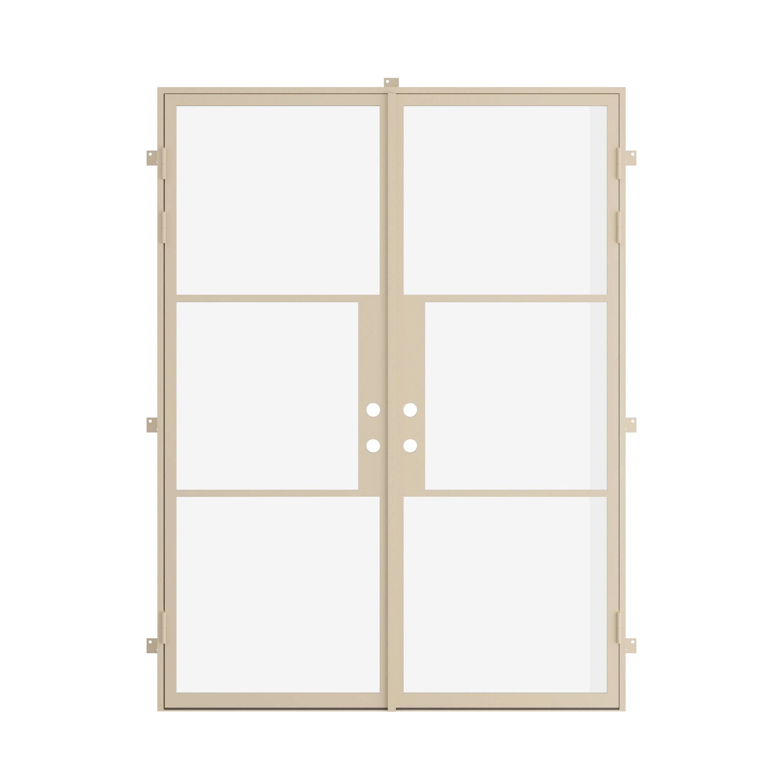 steel double flat top doors in warm neutral