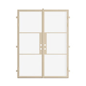steel double flat top doors in warm neutral