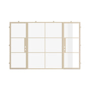 casual khaki painted steel doors with a middle fixed panel