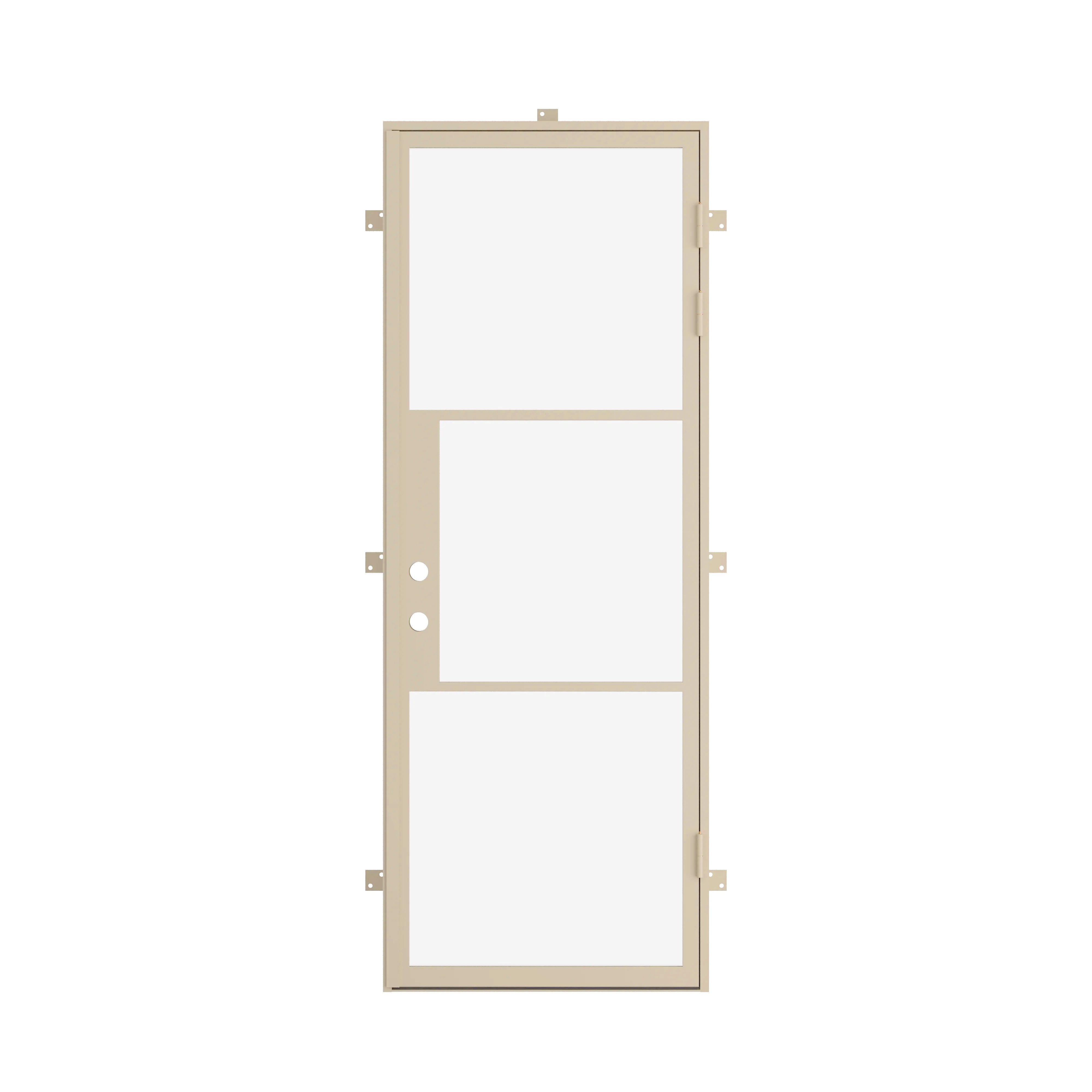steel flat top exterior door in casual khaki