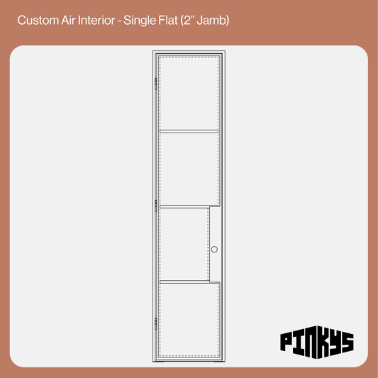 Custom Air single flat steel door with minimalist design and narrow profile