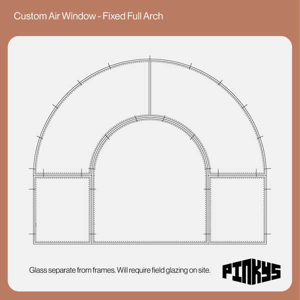 Fixed full arch exterior window with clean glass design.