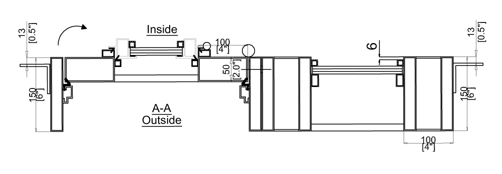 Top-Down Cut Sheet for In-swing iron single doors with single side window