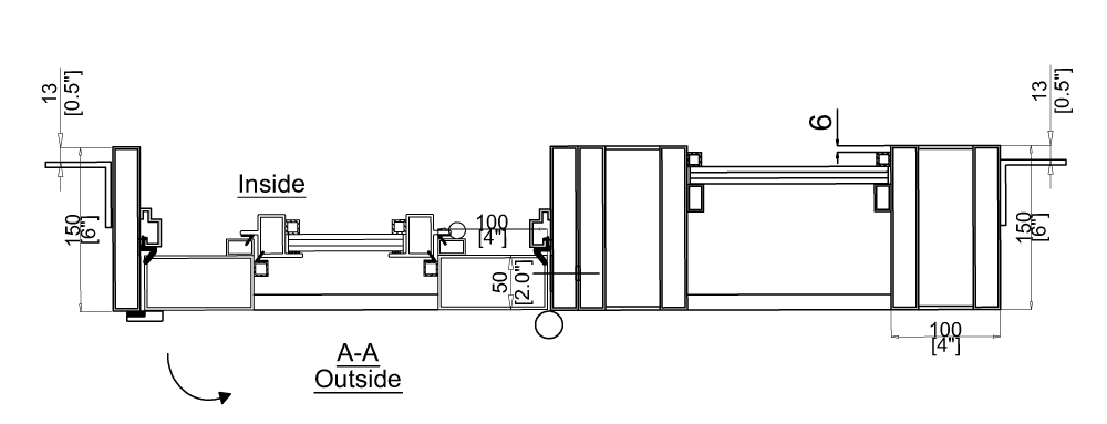 Top-Down Cut Sheet for out-swing iron single doors with single side window