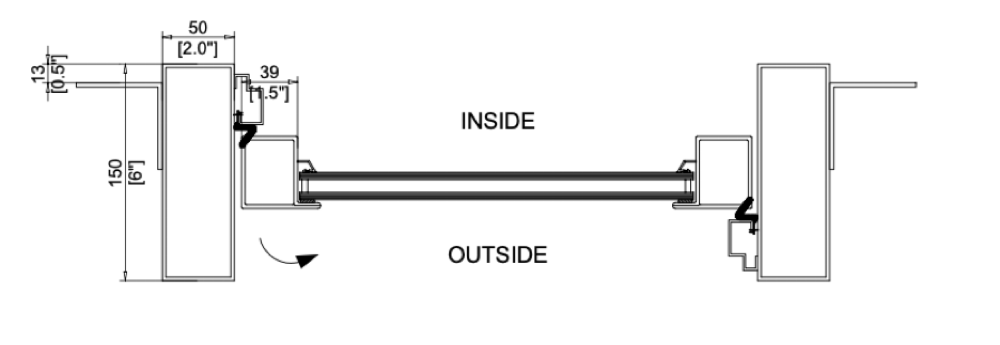 Cut sheet of out-swing steel pivot doors 