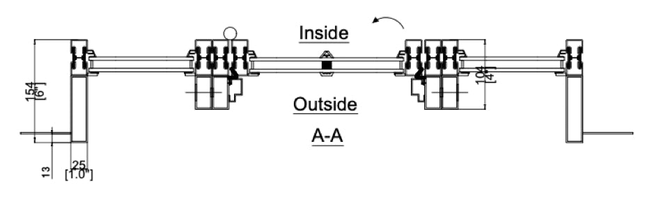 Cut Sheet for Top View Steel Single Door with Thermal Break and Side Windows