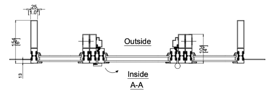 Cut Sheet for Top View Steel Single Door with Thermal Break and Side Windows Out-Swing
