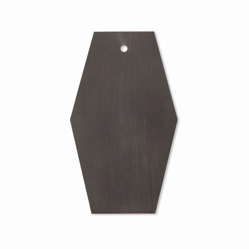 Dark toned oil rubbed bronze steel color sample.
