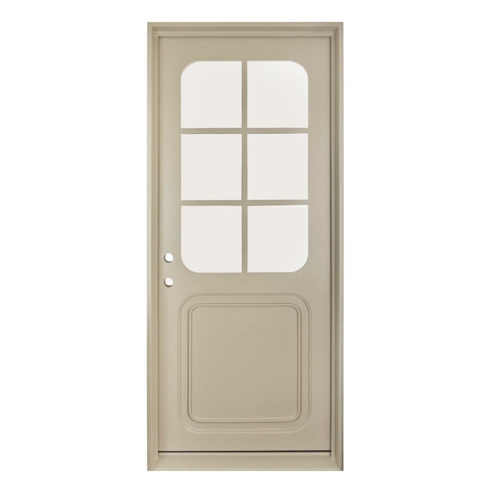 Air Radius single flat architectural steel entry door with curved radius styling