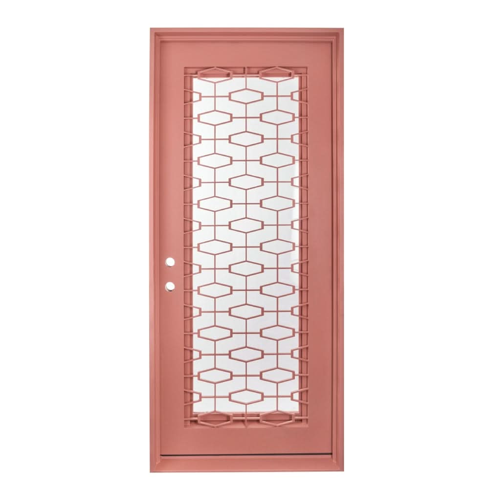The Mark flat top single flat door with thermal break in matte black.