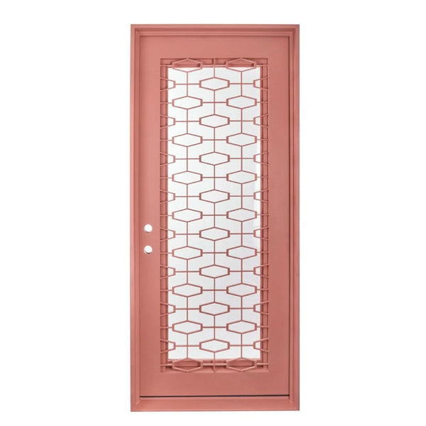 The Mark flat top single flat door with thermal break in matte black.
