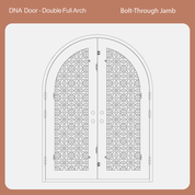 double full arch iron door with bolt-thru installation